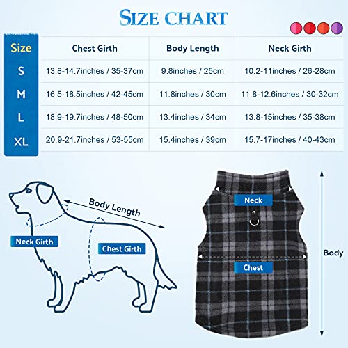 4 Pieces Fabric Dog Sweater With Leash Ring Winter Fleece Vest Dog Pullover Jacket Warm Pet Dog Clothes For Puppy Small Dogs Cat Chihuahua Boy (Large) #TOP1