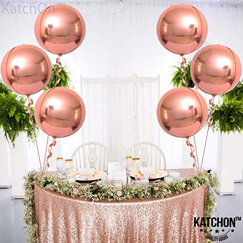 Image of KatchOn, Rose Gold Balloons - 22 Inch, Pack of 6 | Rose Gold Foil Balloons for Bridal Shower Decorations | Mylar Balloon for Bachelorette, Anniversary, Birthday Party, Graduation Decorations 2026
