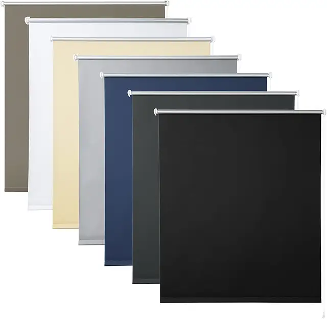 Tenda a Rullo Interni Oscurante Klemmfix 120x210 cm Nero - Protezione Solare