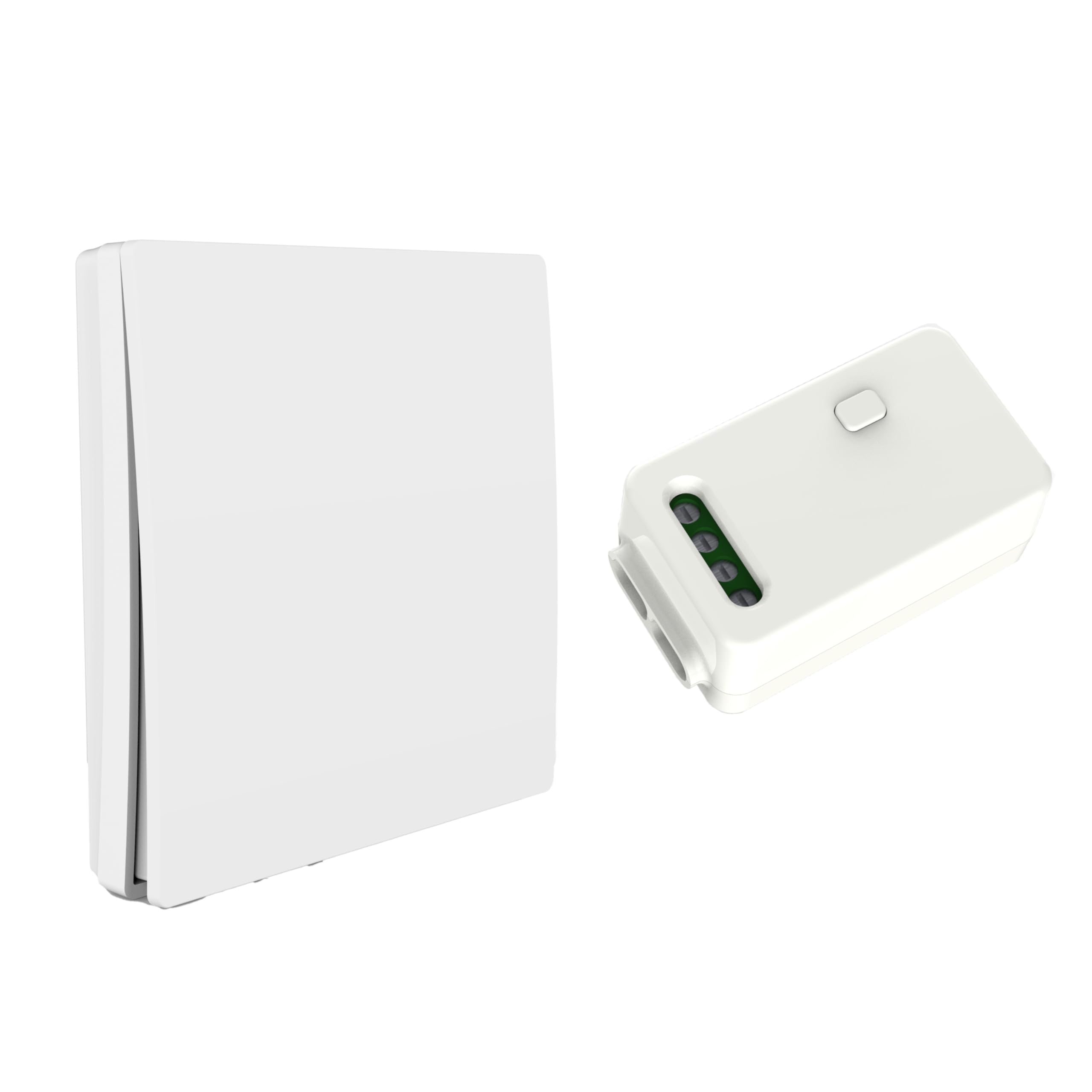 Evoges Firefly RF Kinetic Switch & Receiver Kit (Smart Non Dimmable 5A Relay Receiver + 1 Gang Wireless Battery Free Switch, White) — image 1