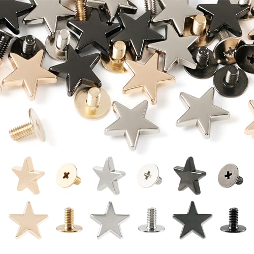 PH PandaHall PandaHall 21 Ensembles de Rivets à Visser en Cuir Rivets en Étoile Boucle de...