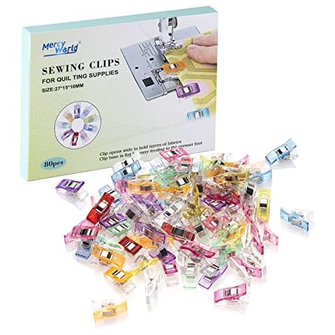 80 Stoffklammern Wonder Clips Mehrfarbig Nähen Zubehöre Kunststoff Patchwork Buckle Multi-Use Nähmaschinenhelfer Kurzwaren (80 Mischung) Cover