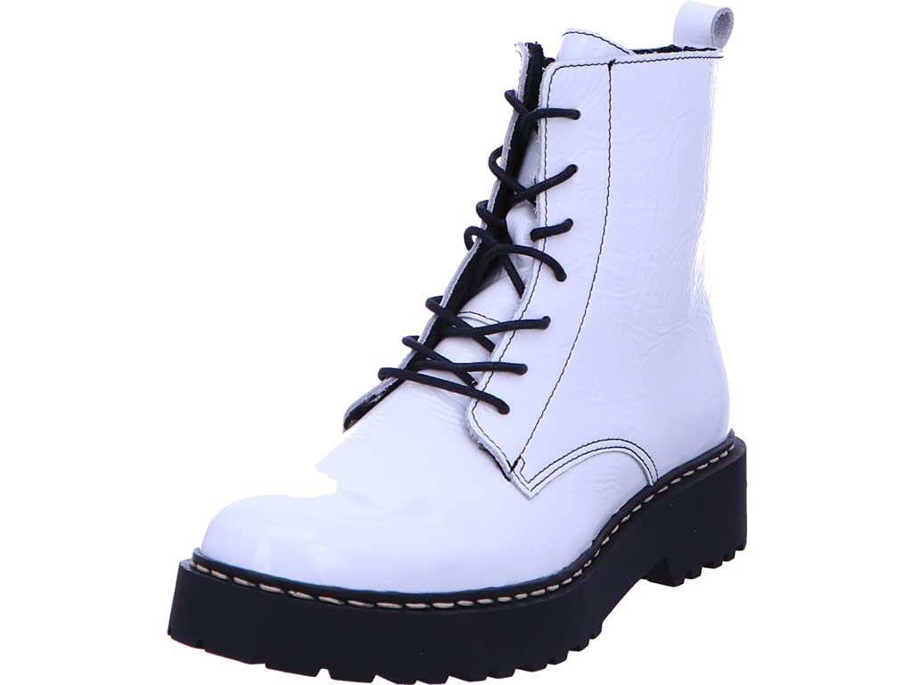 Schnürboot Schnürung Boots Damen Weiß Neu Größe 40 EU Weiß (weiß)