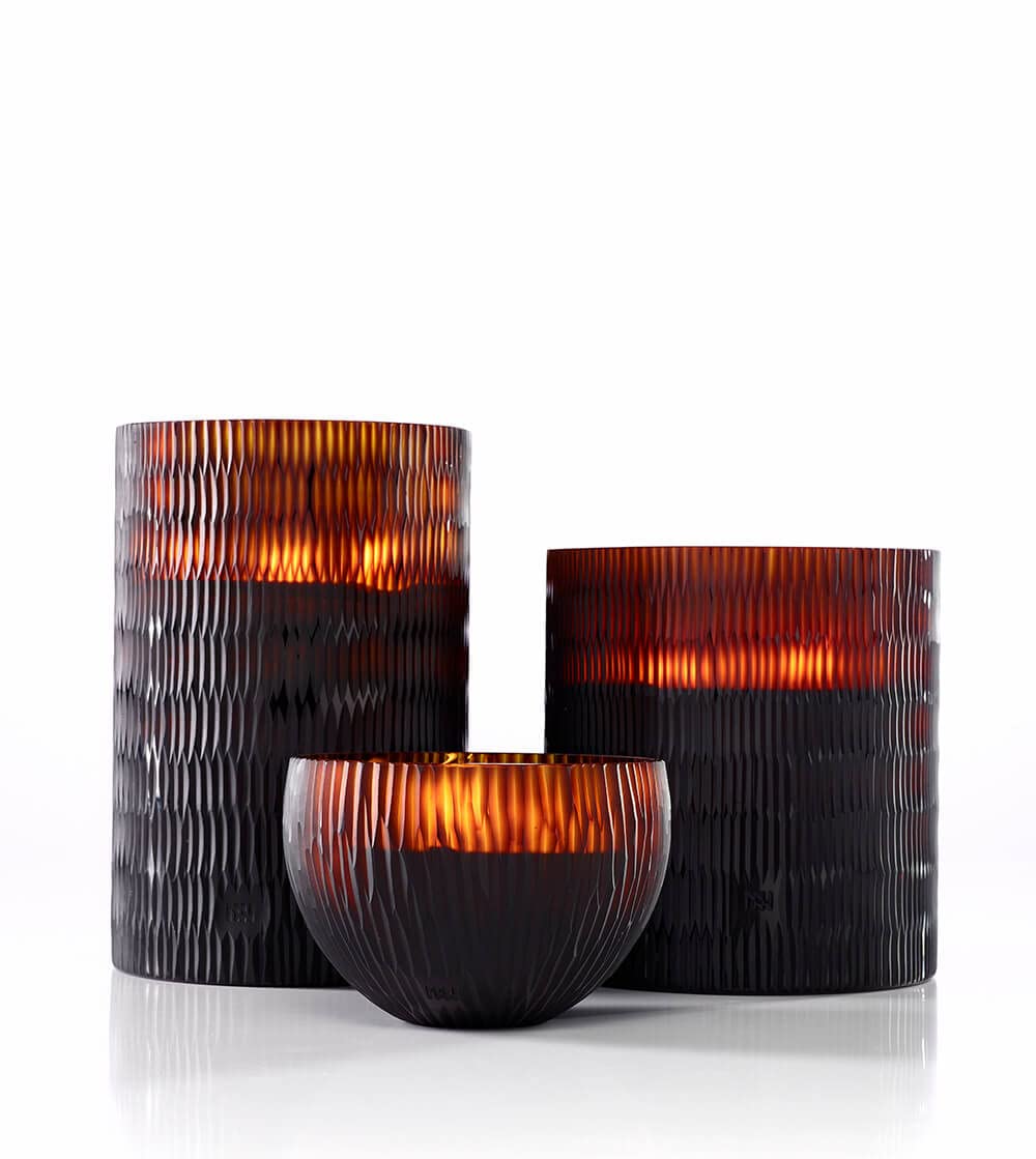 Onno RHOMBUS Duftkerze, Glas, braun, L