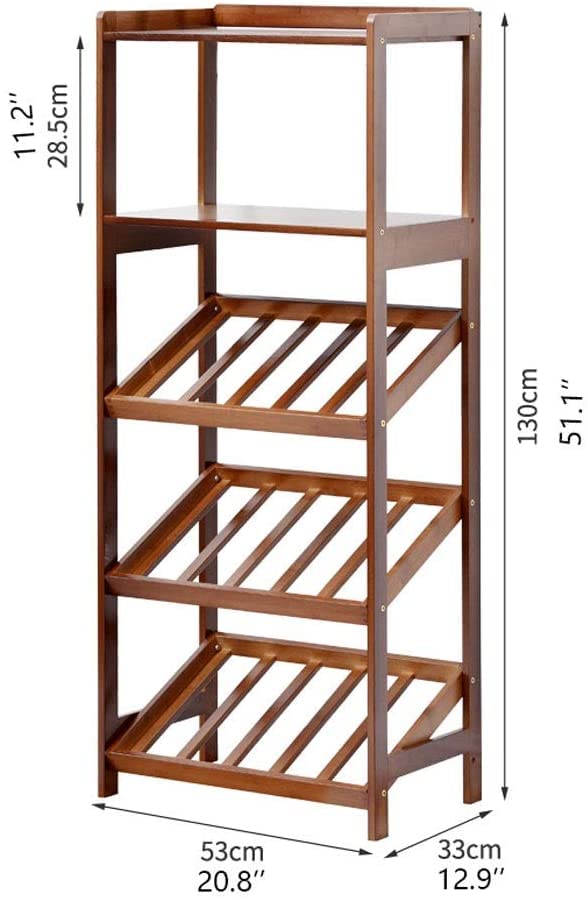 Soporte para botellas de vino de bambú natural con estante miniatura 2