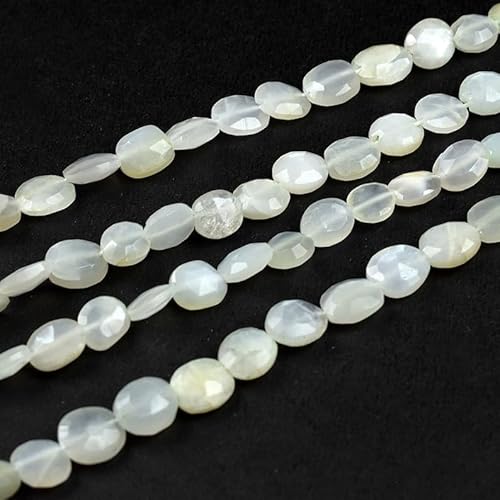 Perline ovali sfaccettate in pietra di luna