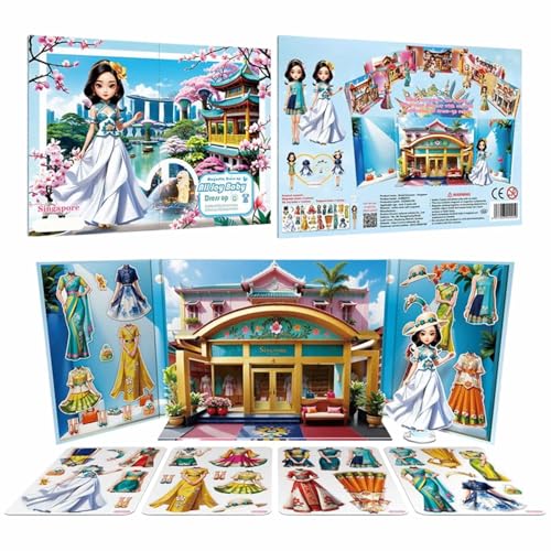 Juegos De Vestir,Stickers Magnéticos Princesas Muñecas De Papel Juguete - Juguetes Educativos Juego Simbólico Niñas Viajes Cumpleaños Regalos Favoritos