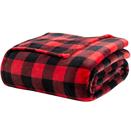 Bedelite BEUSC1PERBTH Fleece Throw Blanket For Couch Sofa Bed, Buffalo Plaid Decor Red And Black Checkered Blanket thumb #7