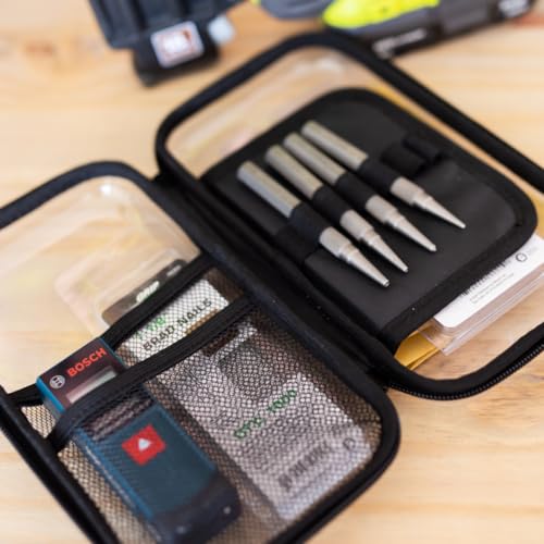 Image of Maple & Lark Bliss Bins - Hard Sided Clear Zipper Case for Storage - Professional-Grade Plastic Clear Zipper Pencil Case, Toiletry Pouch, Travel Organizer, Cosmetic Bag, Activity Bin (2 Pack) (Black)