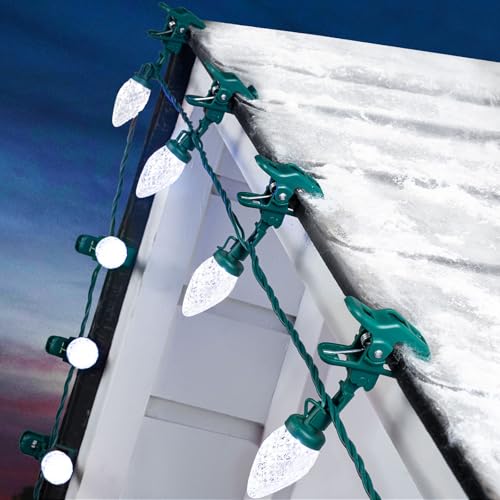 2PACK C9 LED Christmas Lights with 100 Spring Clips, Total