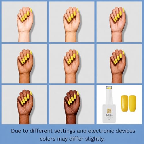 Image of Bolt Bee yellow Color Gel Nail Polish Soak Off UV Gel 15ML DIY at Home Manicure Salon Nail Art