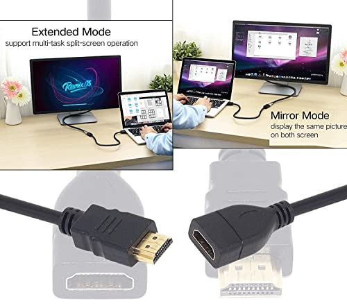 Image of 1m High Speed HDMI Male to Female Extension Cable HDMI Extender for fire tv Stick, Laptop /PC, LCD /LED TV, Xbox, PS3 /PS4- Black