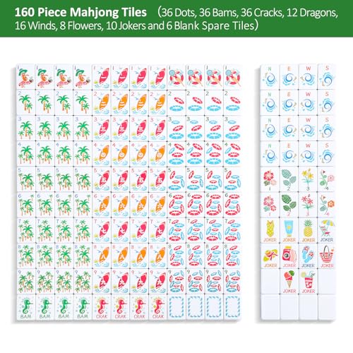 Set de Mahjong Americano con 160 Fichas y Accesorios miniatura 6