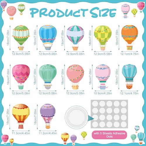 Image of Kosiz 60 Pcs Hot Air Balloon Decorations, Hot Air Balloon Classroom Decor