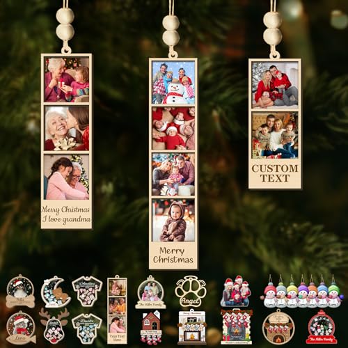 Custom Photo Ornament Personalized Christmas Ornaments with Your Picture Image Customized Family Ornament for Xmas Tree Hanging Decoration Gifts