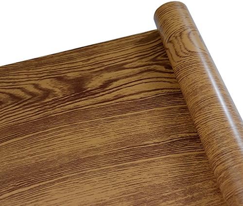 Yenhome 17.7" x 118" Wood Decorative Wallpaper Self Adhesive Shelf Liner for Kitchen Cabinets Cover Wall Decor Peel and Stick Wall Paper Bulletin Board Decorations Living Room Wall Covering