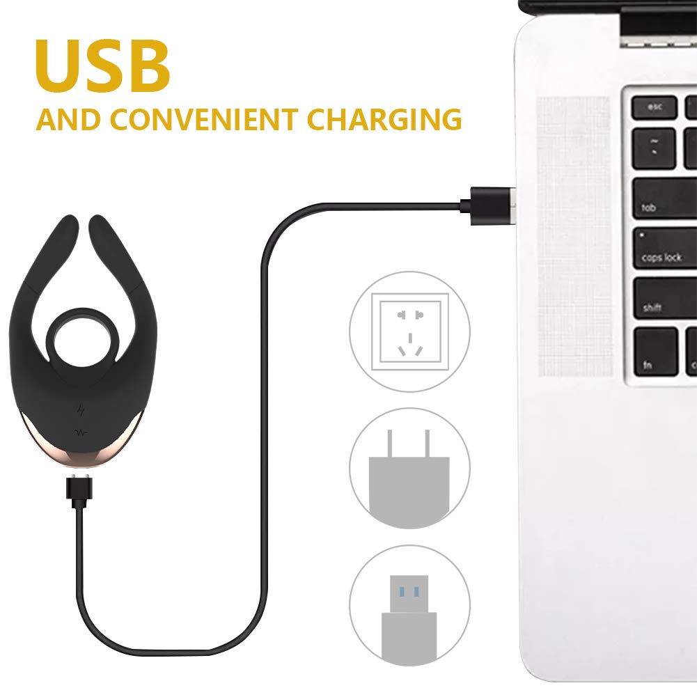SXOVO 10 Vibración y 10 Electro Estimulación Anillo Pene Eléctrico Shock Parejas Vibrador con Control Remoto, SM Juguetes Sexuales Pene Pezón Punto G Clítoris Masajeador