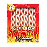 Ferrara 12pc Box Red Hots Candy Canes Holiday/Christmas - Cinnamon Flavored