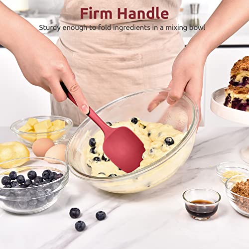 Image of U-Taste Silicone Spoon Spatula, 600F High Temp Scoop Spoonula, 11.38 inch, Red