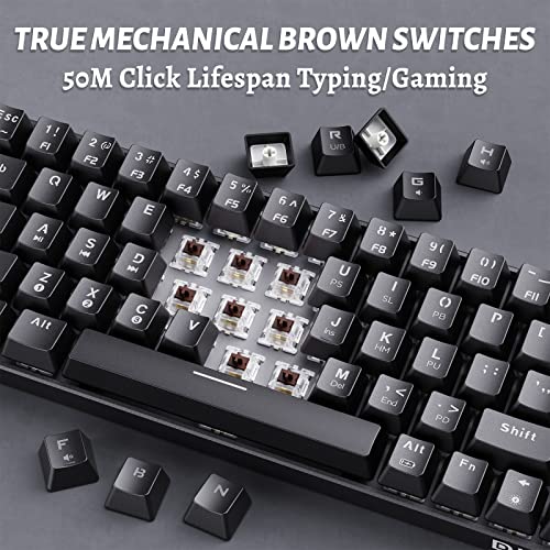 Dierya Dk63 60% Wireless Mechanical Gaming Keyboard, Rgb Backlit With Arrow Keys Wired Bluetooth Keyboard, 63 Keys Compact Mini Keyboard Full Key Programmable, Easy To Carry On Trip -Brown Switch #TOP3