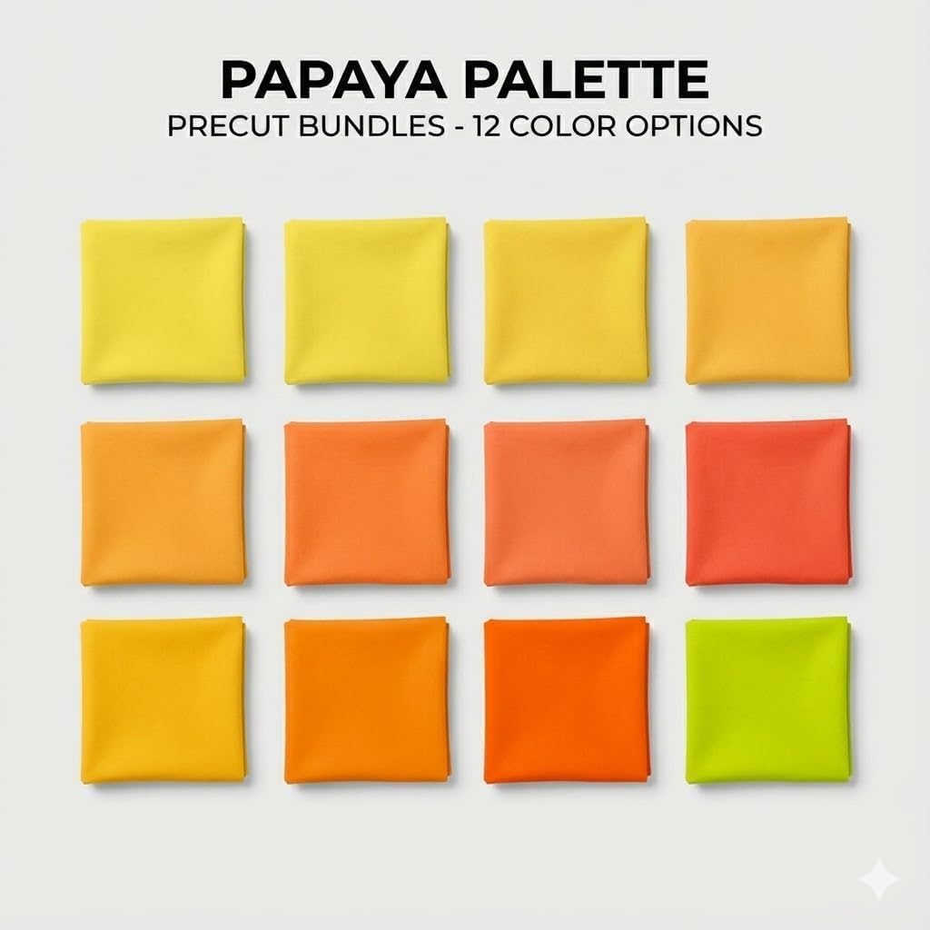 42-Piece 10" Fabric Squares - Premium Cotton Quilting Precuts (Papaya Palette)