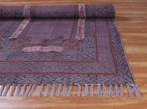 Tapis de sol en coton lavable violet pour sol intérieur et extérieur - 7