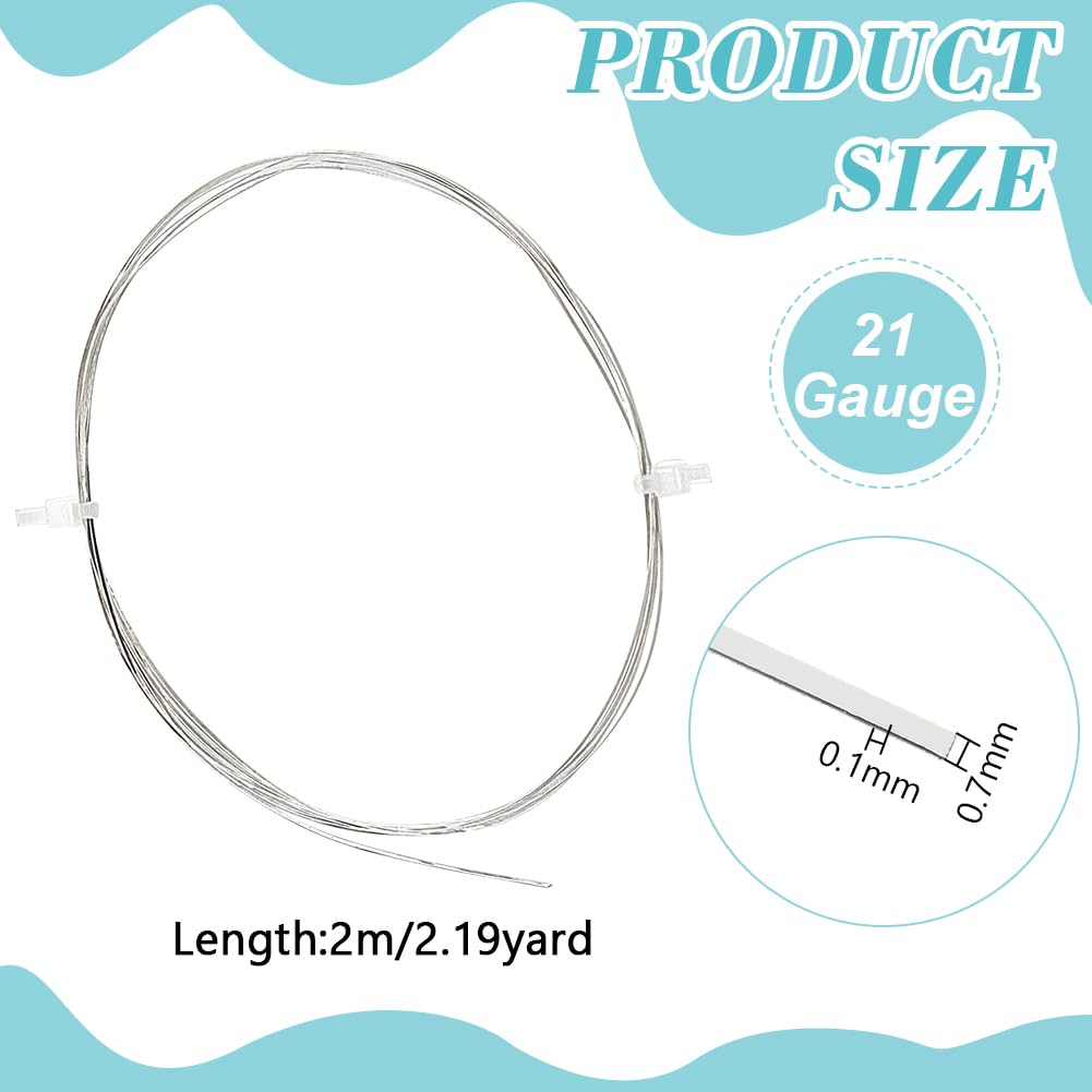 BENECREAT 999 Sterling Silver Flat Wire - 1.5mm Wide, 0.2mm Thick, 3.28 Feet (1m) For Jewelry Making - View #2