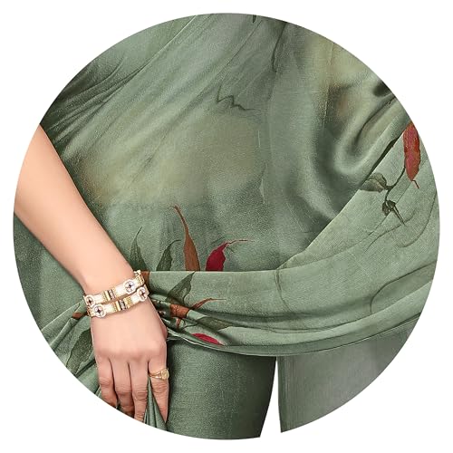 Image of MIRCHI FASHION Saree for Woman Chiffon Floral Printed | Lightweight All-Day Comfortable Women's Sari with Unstitched Blouse Piece (Available in 30 Colors)