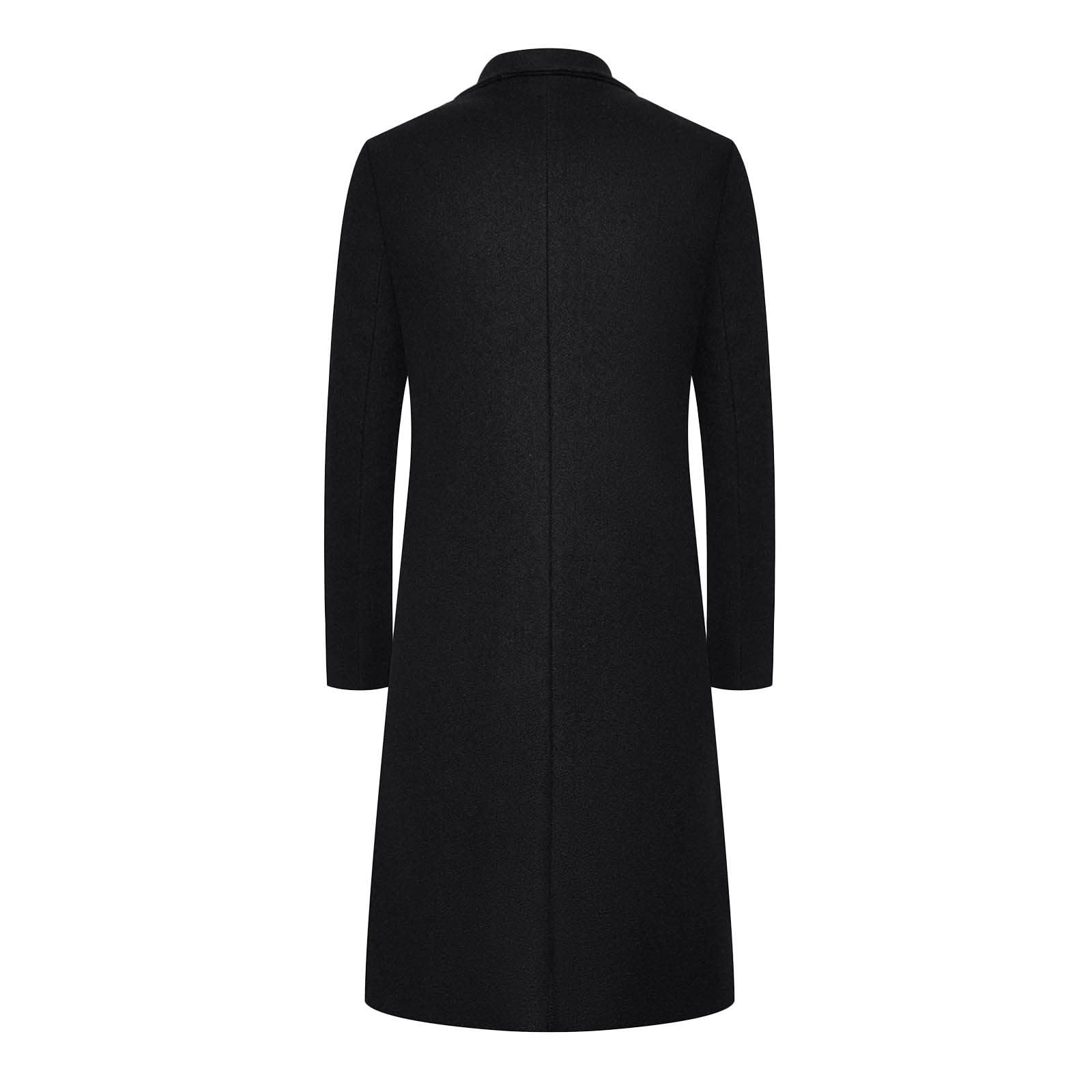 Gabardina de lana para hombre, ajuste delgado, chaqueta larga de negocios, abrigo largo casual con un solo botón, abrigo de trabajo, abrigo de moda, ocio, cortavientos, ajuste regular, abrigo de