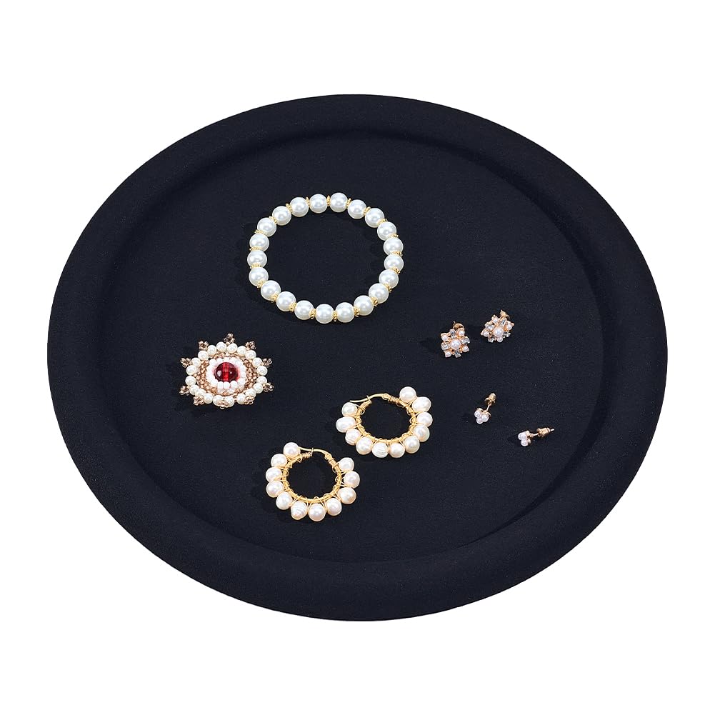 Plateau de présentation bijoux rond anti-rayures pour ranger vos colliers fins