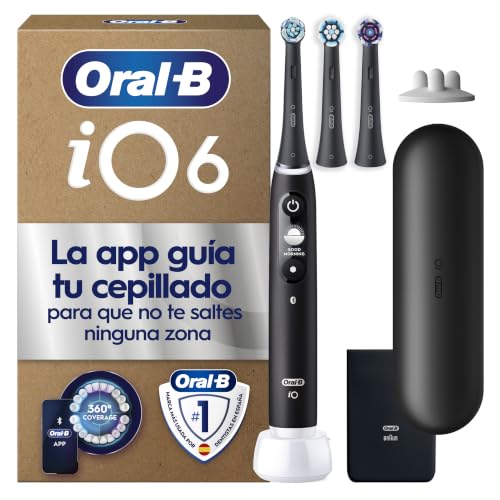 Oral-B iO 6 Cepillo de Dientes Eléctrico, con 3 Cabezales, Negro
