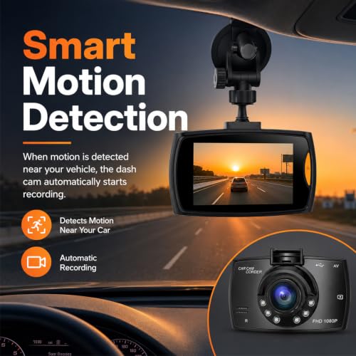2.4-inch 1080p High-Definition Dash cam for Cars with Super Night Vision, 24-Hour Video Recording, 120° Large Wide-Angle, G-Sensor Parking Monitoring Loop Video Motion Detection - image 2