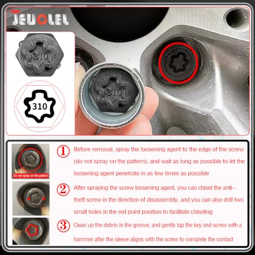 Image of 35PCS Wheel Lock Nut Key Kit Compatible with Mercedes Benz