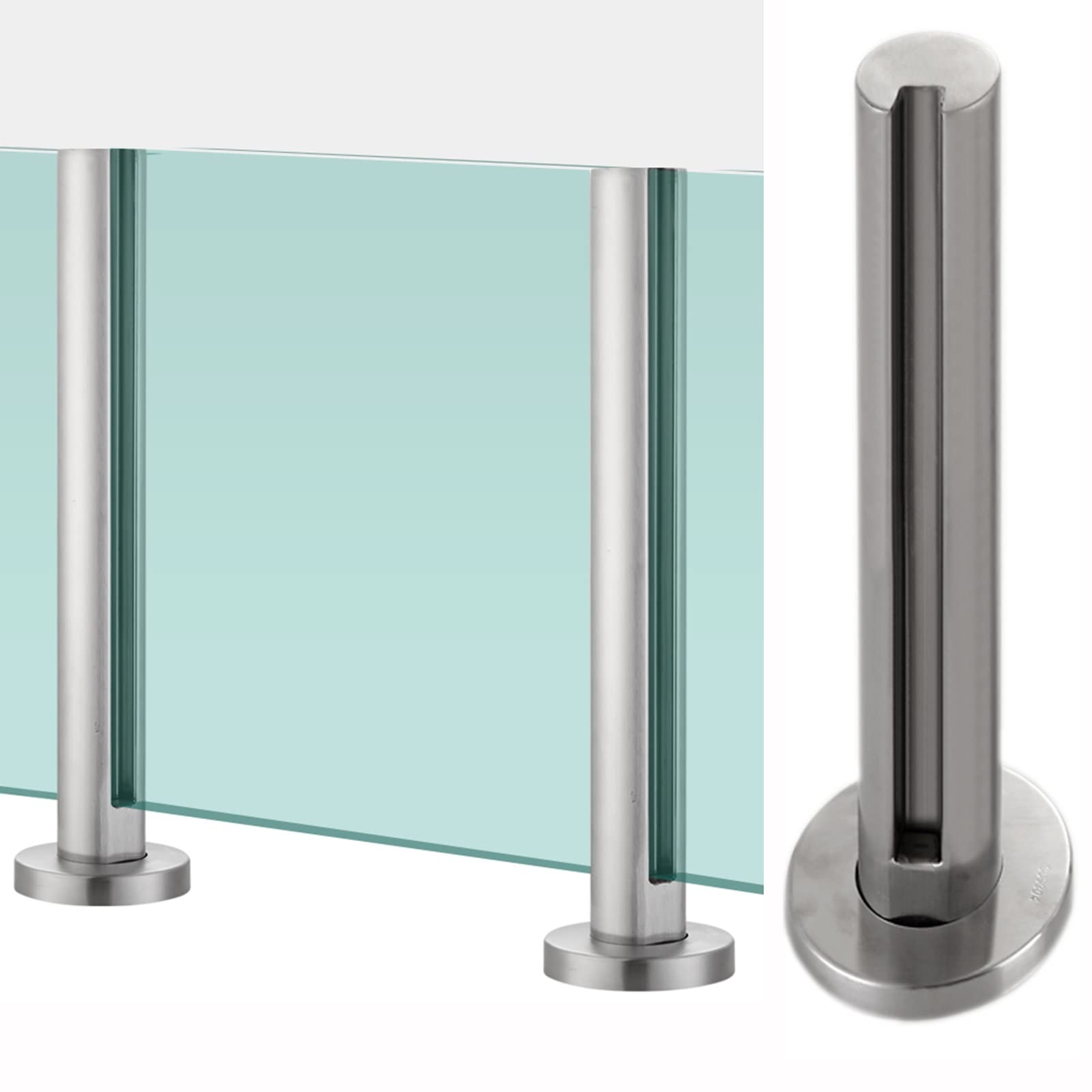 Serre-joint rond en acier inoxydable pour poteau de balustrade de piscine d'architecte