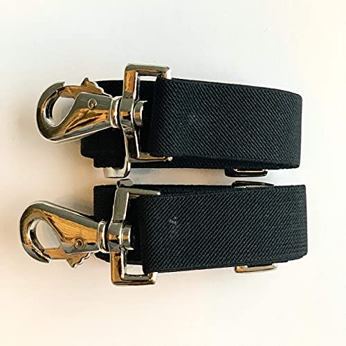 Majestic Ally Pack Of 2 Adjustable Length Horse Blanket Sheet Replacement Elastic Leg Strap With Double Swivel Snaps (Black) #TOP6