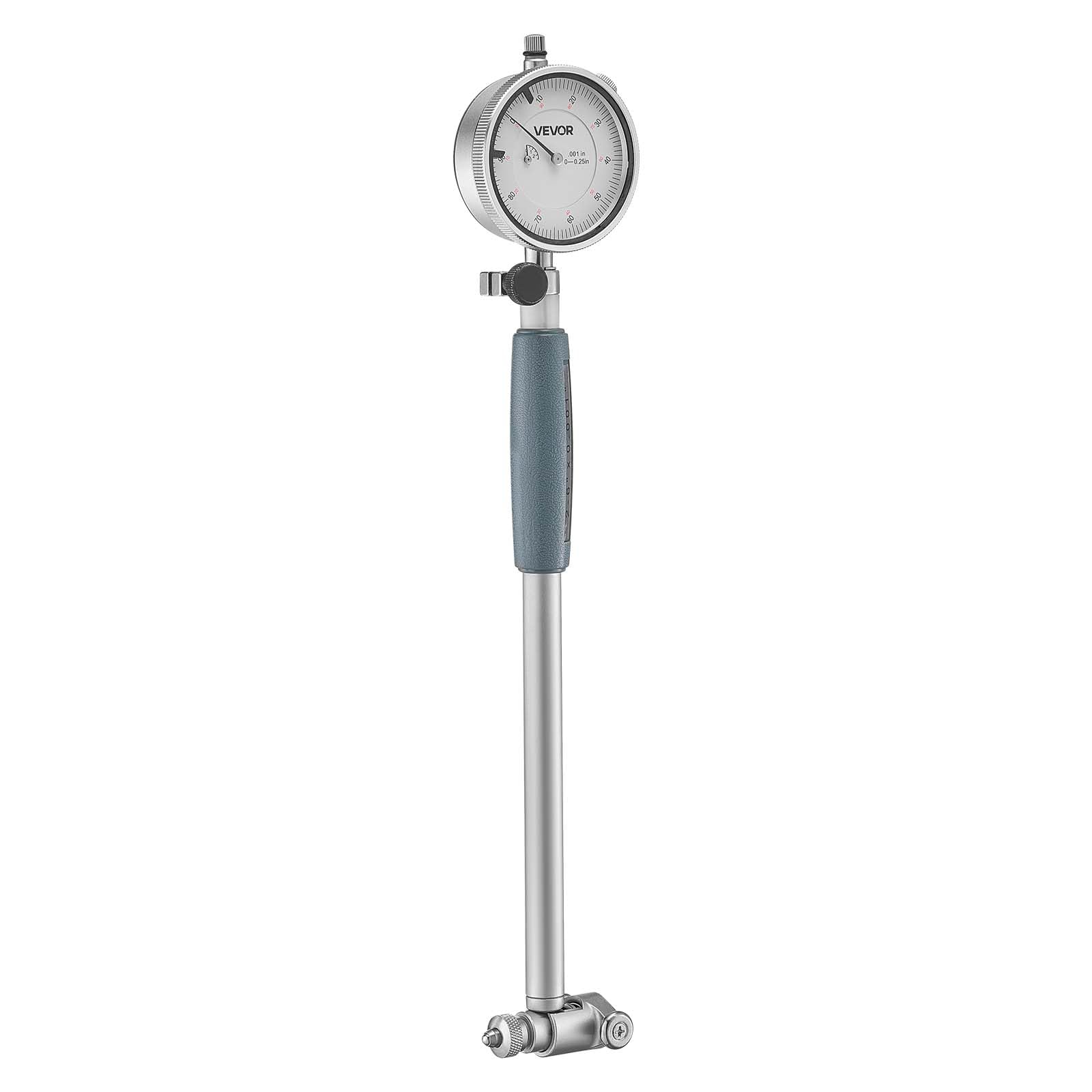 VEVOR Juego de Calibres de Cuadrante, Precisión de 0,03 mm, Rango de 0 a 6,35 mm, Indicador de Cuadrante y Comprobador de Diámetro Interior, con Varilla, Caja de Almacenamiento y Yunques, Negro