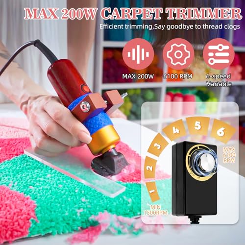 Image of Rug Tufting Gun with Carpet Trimmer Kit,Tufting Gun Starter Kit Professional Tufting Rug Making Machine,2 in 1 Cut Pile Loop Pile Tufting Gun Kits for Beginners and Amateur