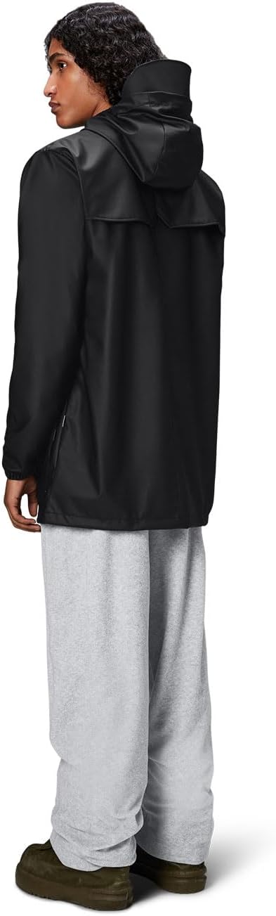 RAINS Cargo Long Jacket – Unisex Waterproof Raincoat with Adjustable Hood, Durable PU Fabric, Breathable & Lightweight Design