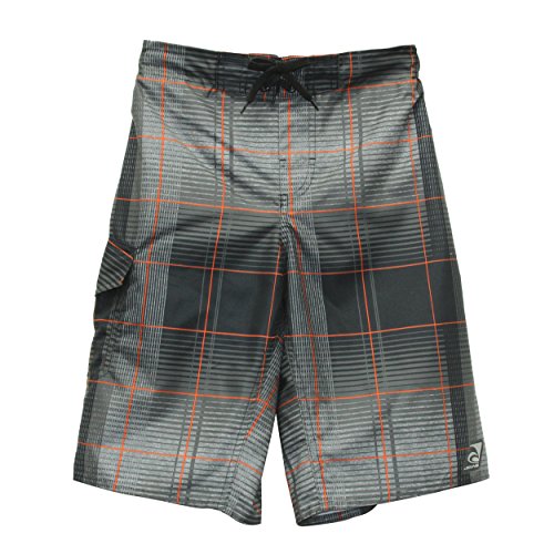 LAGUNA Boys' Island Stripes Boardshort, Black (L815166), 2018-10-12