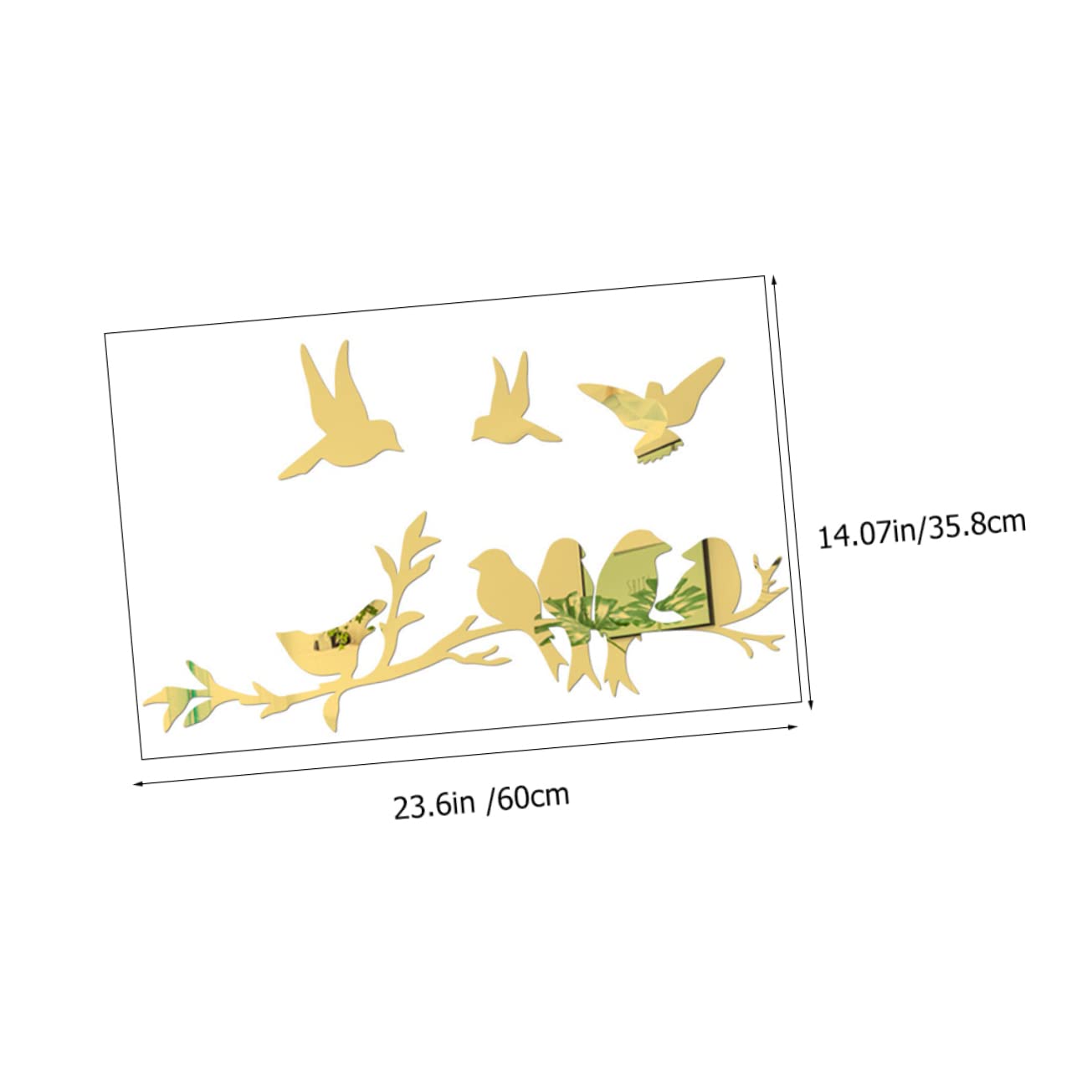 DOITOOL 7-Piece Hummingbird Wall Stickers - Self-Adhesive, Colorful, Home Decor Decals - View #6
