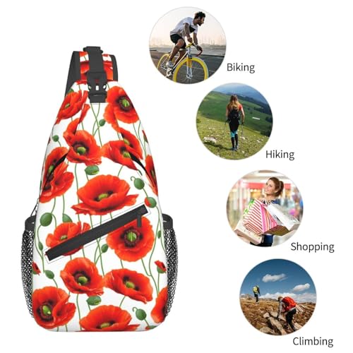 Mochila bandolera con estampado floral para viaje miniatura 6