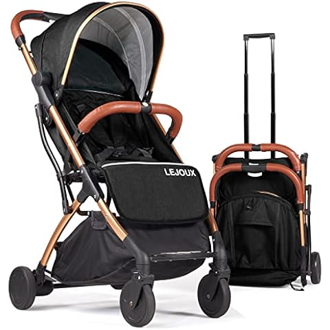 Cochecito de bebé plegable LEJOUX con arnés de 5 puntos y cesta de gran tamaño Cover