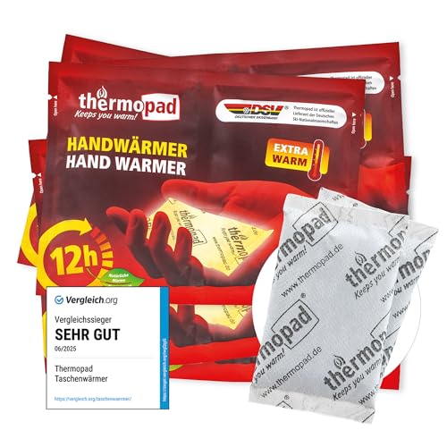 THERMOPAD Handwärmer – DAS ORIGINAL: 5 Paar Wärmepads für 12 Stunden Wärme I Sofort einsatzbereite Taschenwärmer I Extra warmes Heatpad – ideal für Outdoor-Aktivitäten & Handschuhe I Hand-Wärmekissen