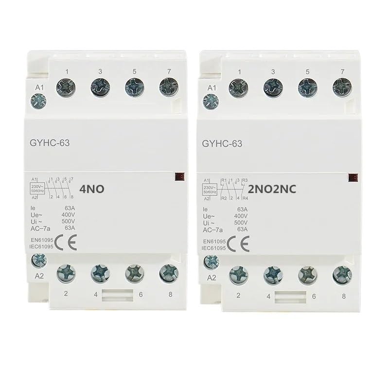 Stycznik modułowy AC 4P 63A 4NO lub 2NC2NO 220V/230V 50/60HZ do szyny DIN (4P 63A 2NO2NC 220V)