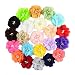 BERON Pack of 22 2 Inch Handmade Rhinestone Chiffon Flowers without Clip for Baby Girl Headbands AIH005