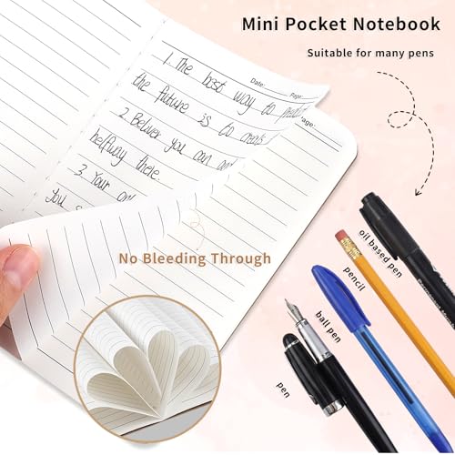 Image of BESARME 16 Pack Mini Inspirational Notebooks, Mini Kraft Journals Bulk Small Lined Pocket Notebook for Students School Supplies Employee Appreciation Gifts