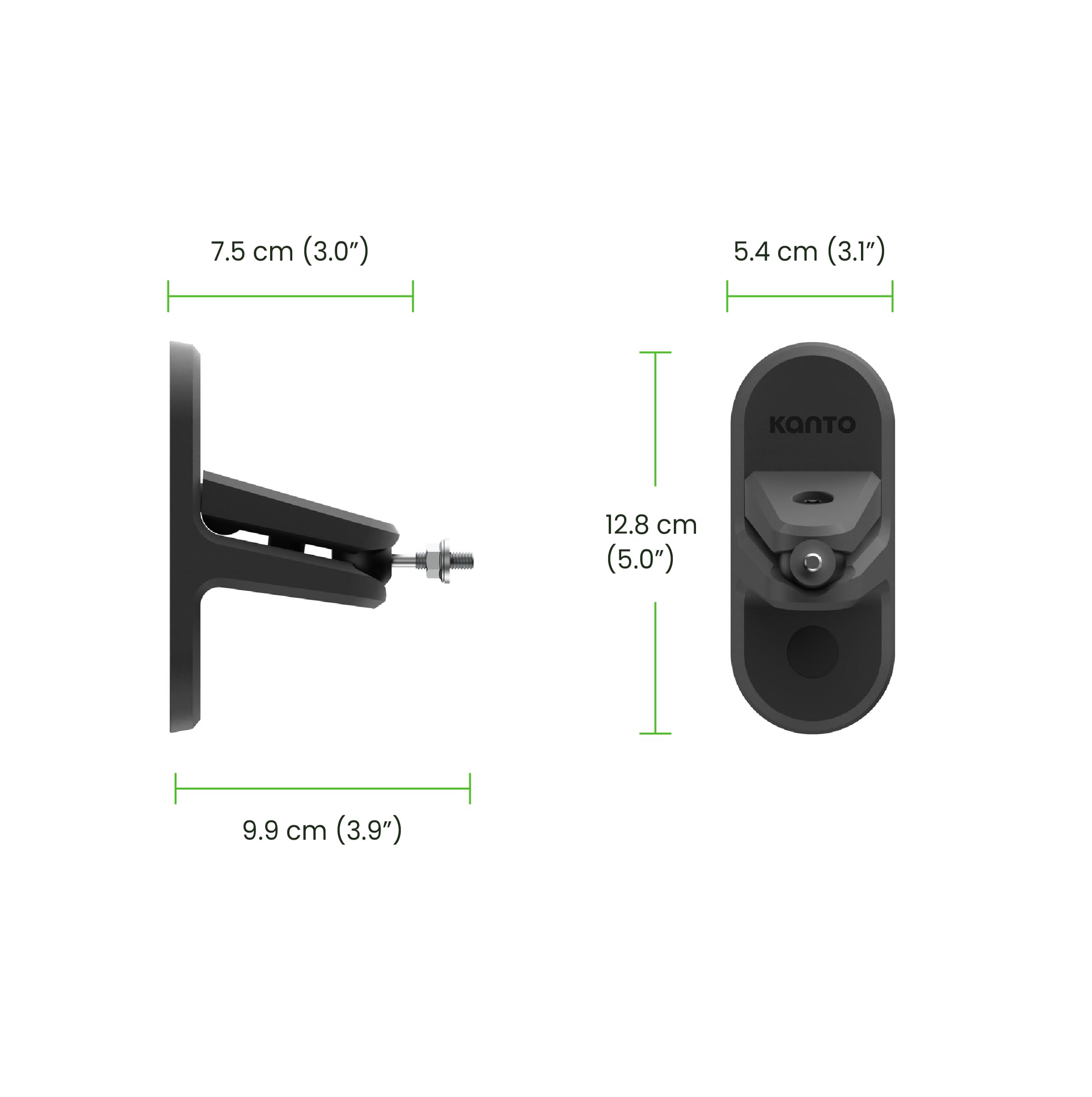 Kanto SPW3 Universal Satellite Speaker Wall Mount Bracket | ¼-20 Thread Attachment | Tilt, Swivel & Rotation | Holds 5.4 kg | Wire & Cable Management | No Visible Hardware | Pair | Black