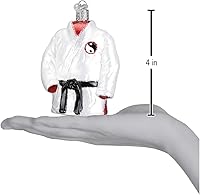 Vista 5 de Old World Christmas - Adorno de vidrio soplado de bata de artes marciales para árbol de Navidad, decoración festiva artesanal, colección deportiva