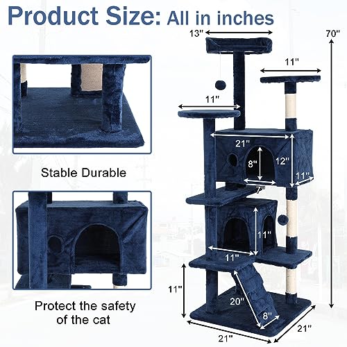 Arbol para Gatos 70 Pulgadas Torre Multi-Niveles con Rascador miniatura 2