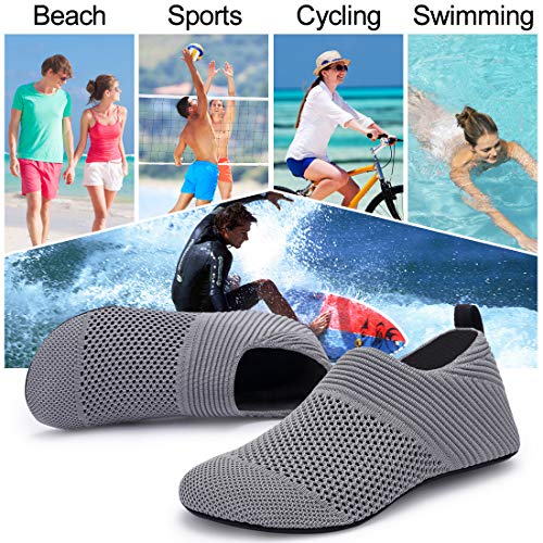 Image of ANLUKE Water Shoes for Women Men Quick-Dry Swim Shoes for Pool & Beach | Breathable knit upper with a flexible barefoot feel; ideal for pool, beach, swim, yoga or slippers.